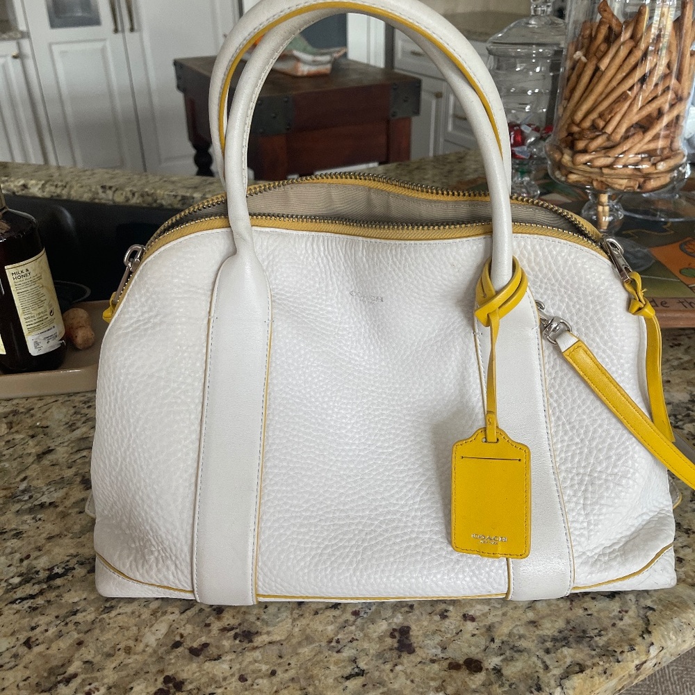 Coach white and yellow purse spring bag